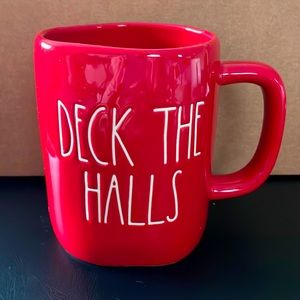 Rae Dunn Deck The Halls Red Mug Christmas Holiday NEW